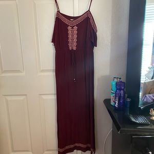 Full length off shoulder dress